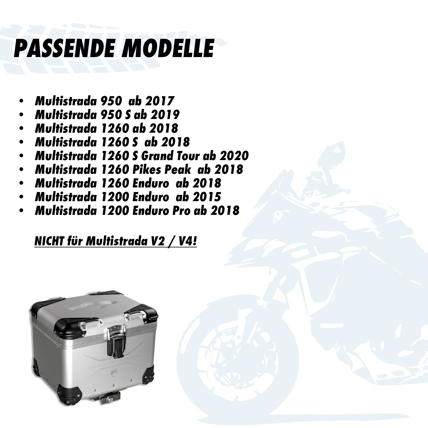Inner bag for Ducati Multistrada aluminum top case 2015-2021